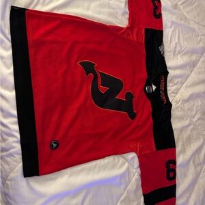 Red and Black Hockey NJ Devils Jersey